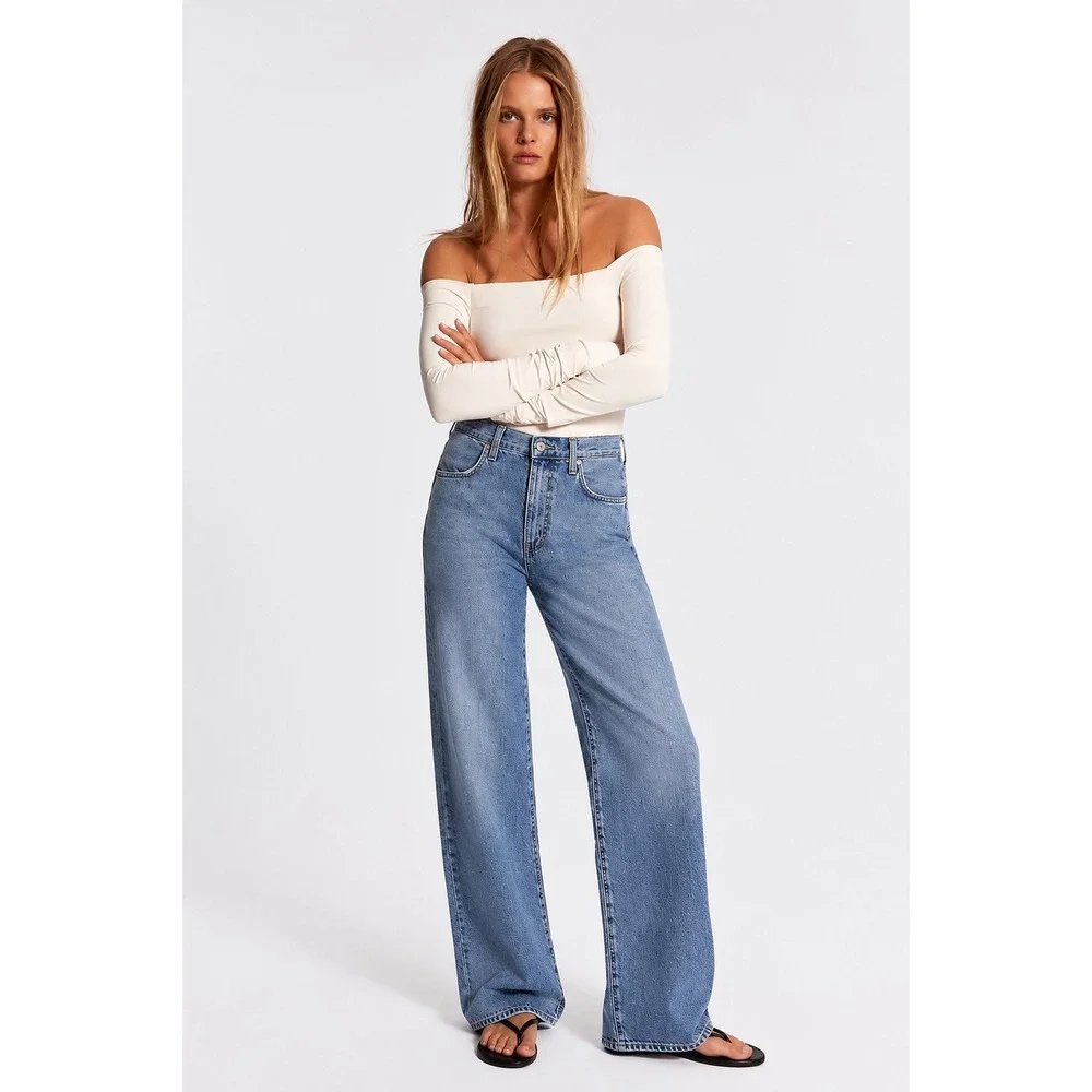 Modern American Jackson High Rise Straight Leg Jeans Smokey Blue  Size‎ 26 NWT